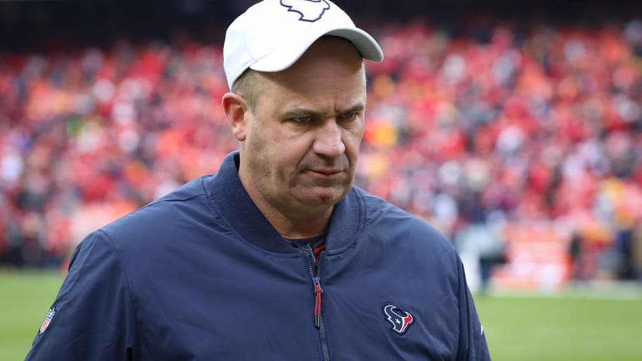 Houston Texans head coach Bill O'Brien before an NFL Divisional round playoff game between the Houston Texans and Kansas City Chiefs on January 12, 2020 at Arrowhead Stadium in Kansas City, MO.