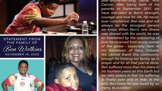 'MasterChef Junior' star and Gary-native Ben Watkins, dead at 14