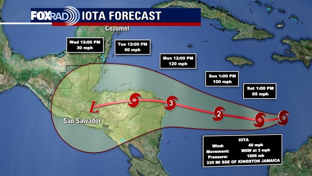 Tropical Storm Iota has formed, expected to become major Hurricane