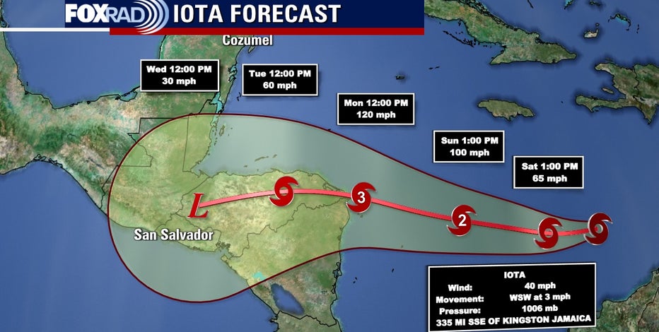 Tropical Storm Iota has formed, expected to become major Hurricane