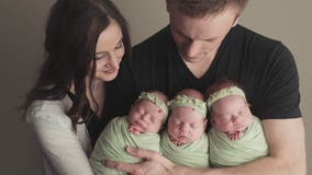 Family celebrates their triplets this Christmas, after close call