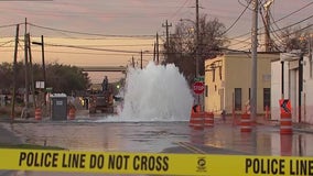 Water main break in East Downtown Houston