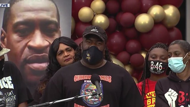 'Black lives will rise': Family of George Floyd speaks at mural dedicated in his honor