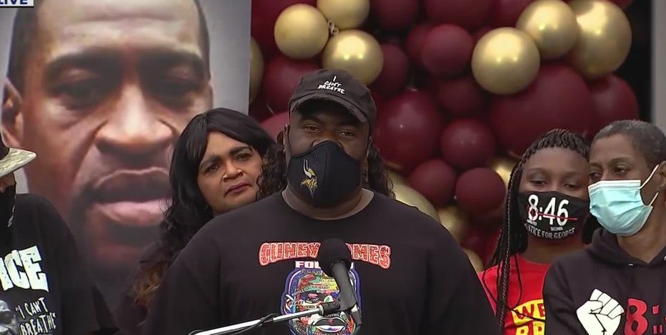 'Black lives will rise': Family of George Floyd speaks at mural dedicated in his honor