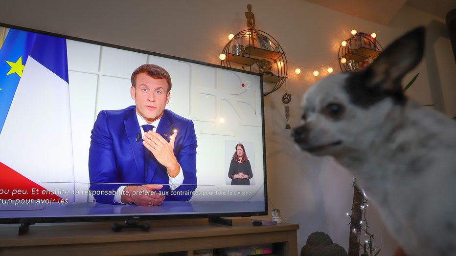 French President Emmanuel Macron Delivers A Speech During A Televised Address To The Nation