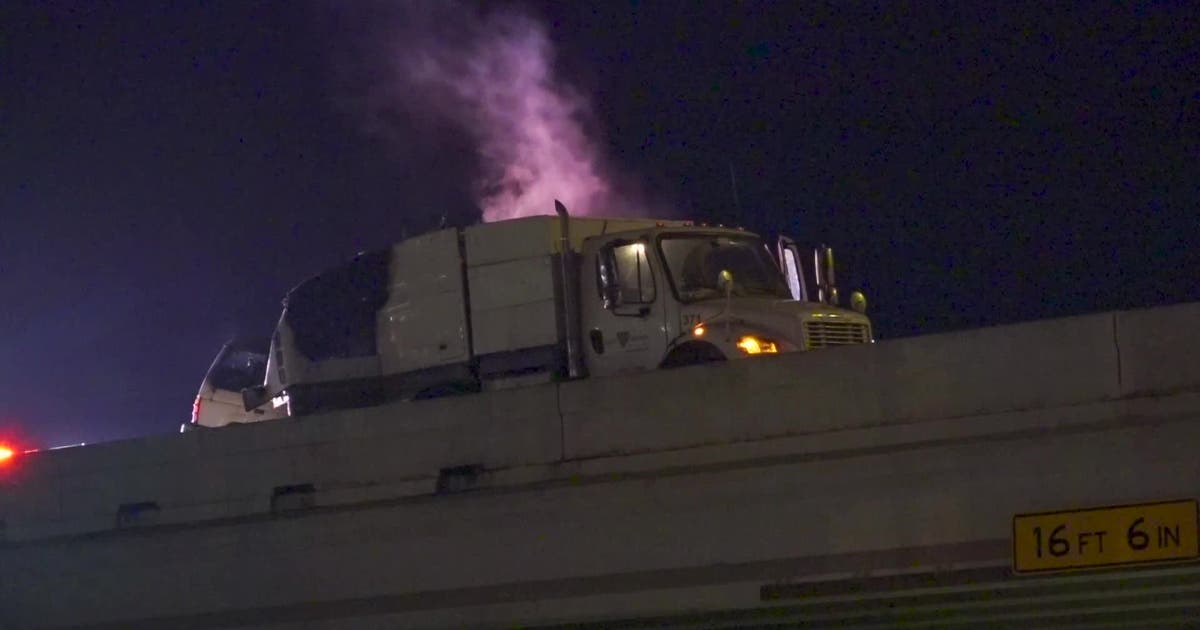 SUV driver dies in crash with sweeper truck on North Freeway | FOX 26 ...