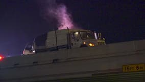 SUV driver dies in crash with sweeper truck on North Freeway