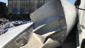 18-wheeler trailer split in half in Richmond train crash