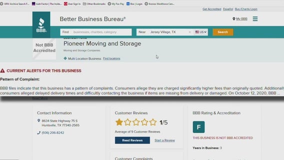 Houston couple struggles to get movers to deliver their items