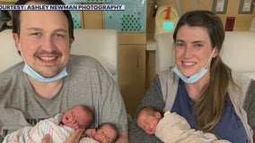 Houston-area dad celebrates first father's day with his newborn triplets