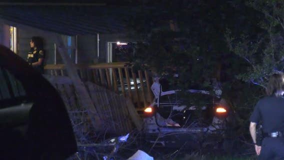 Suspected robber crashes into homeowner's front deck following brief chase with police