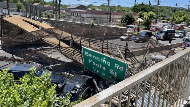 4 transported after pedestrian bridge collapses in Northeast DC