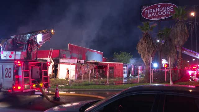Former Firehouse Saloon building in SW Houston damaged in fire