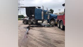 Hazmat spill on several frontage road lanes in northwest Houston causes temporary road closures