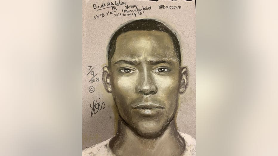 A sketch of the suspect wanted in a deadly road rage shooting on July 6. (Photo: Houston Police Department)