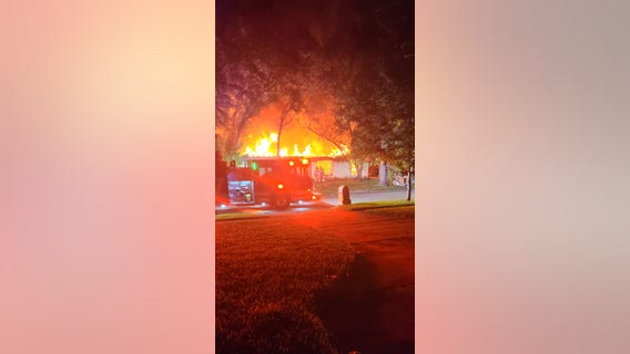 Neighbors woken up to northwest Houston home covered in flames, arson investigating