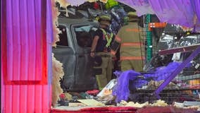 Man extricated out of his truck, airlifted after crashing into Halloween store