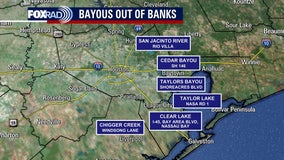 Nicholas: Some Houston-area rivers, bayous and creeks out of their banks