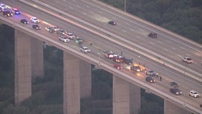 Several vehicles involved in crash on Fred Hartman Bridge