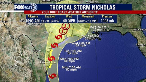 Tropical Storm Nicholas forms in Gulf of Mexico, expected to bring heavy rains to Houston