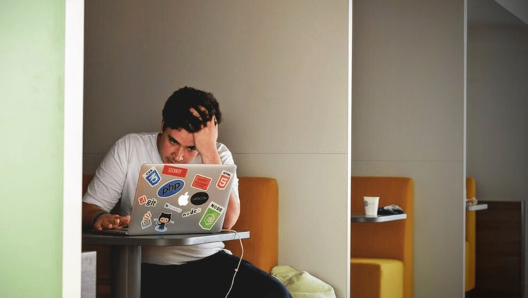 Rice U image of stressed out student