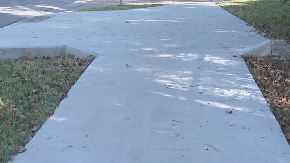 New sidewalk built in west Houston to make roads safer for pedestrians, children
