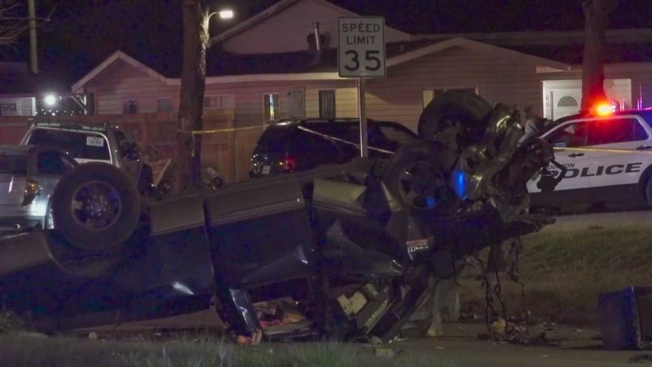 Scene of multi-vehicle crash in the 11600 block of Bannister Lane