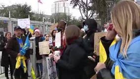 Houston’s Ukrainian community holds rally standing in solidarity with their home country