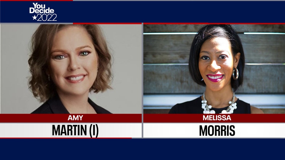 Harris County 263rd Criminal District Court incumbent Amy Martin and challenger Melissa Morris.
