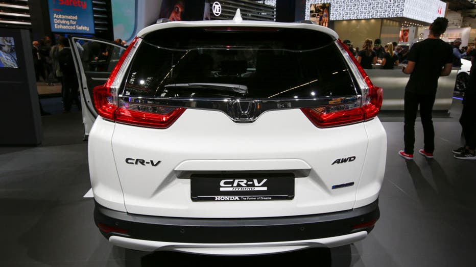 The Japanese car manufacturer Honda displays the Honda CR-V