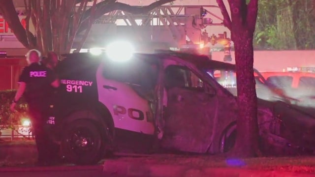 Houston police chase ends in fiery crash between patrol SUV, innocent driver