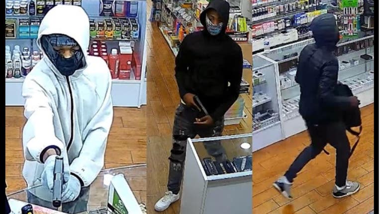 Police working to identify smoke shop robbery suspects