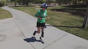 Amputee athlete completing 102nd marathon in 102 consecutive days