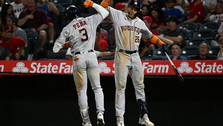 Houston Astros thump Angels 13-6. Jeremy Pena hits first major