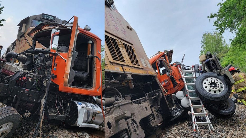 Train versus 18-wheeler Hockley