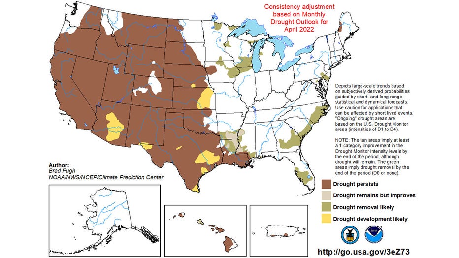 us drought outlook noaa april 2022