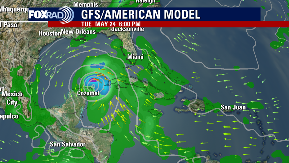 Possible tropical development on horizon, challenges of forecasting this  far out