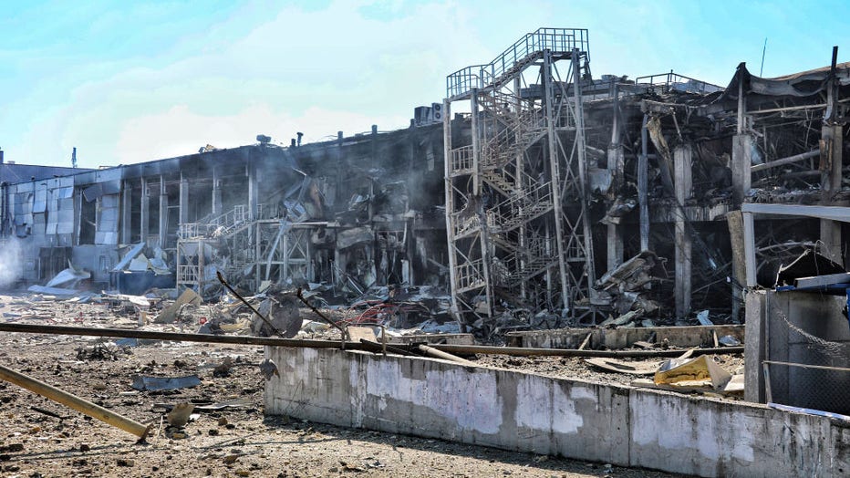 Aftermath of Russian rocket strike on Odesa shopping mall