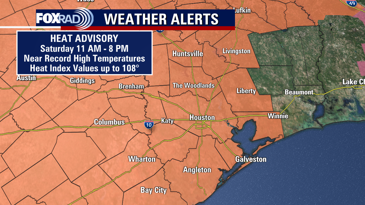 Heat advisory issued for much of Houston area through Saturday night ...