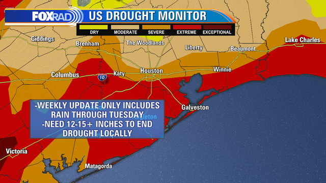 Drought worsens, but rain on the way to hard-hit areas in SE Texas