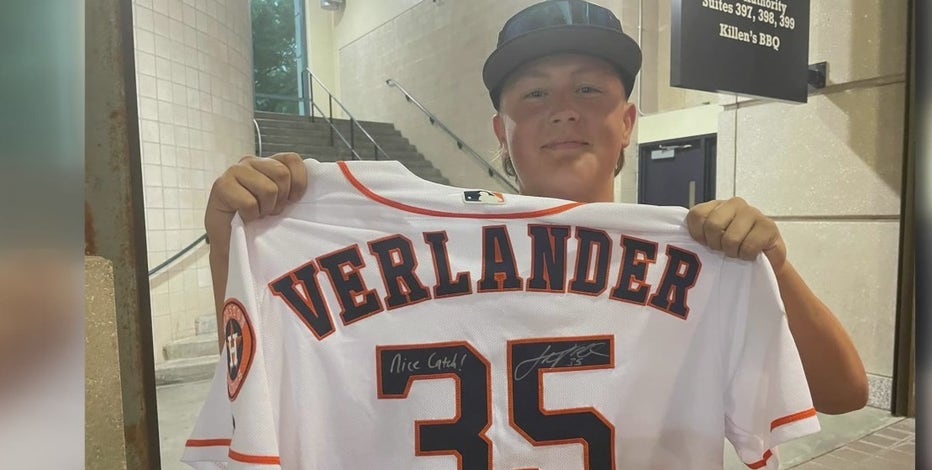 Astros fan receives signed Verlander jersey in exchange for home