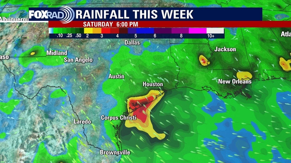 Invest 95-L Rainfall Forecast for the week