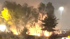 Grass fire puts stop to firework show at Cypress church
