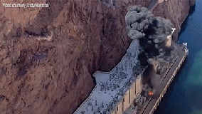 Hoover Dam explosion, fire caught on tourist video