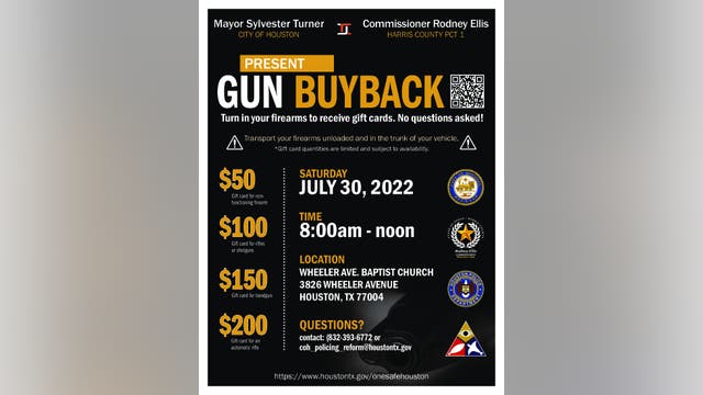 Gun buyback event to be held in Houston on July 30