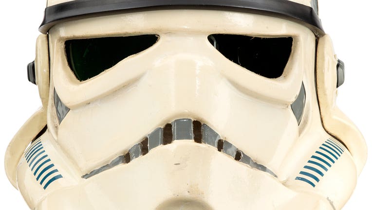 Stormtrooper helmet, blaster from original 'Star Wars' film to be