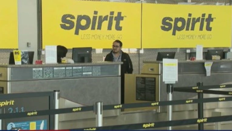Spirit ticket counter