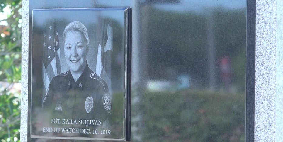 Memorial monument dedicated to Sgt. Kaila Sullivan killed in line of duty