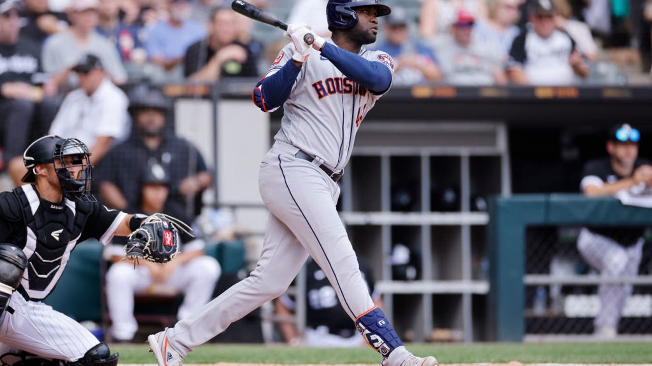 Astros Yordan Alvarez back on the field after being taken to hospital with  illness during Friday's game