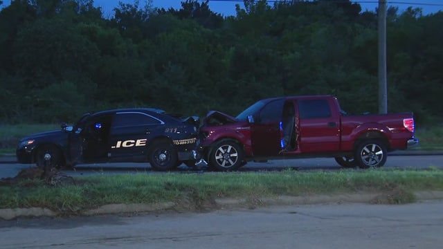 Houston police officer taken to hospital after crash with alleged intoxicated driver